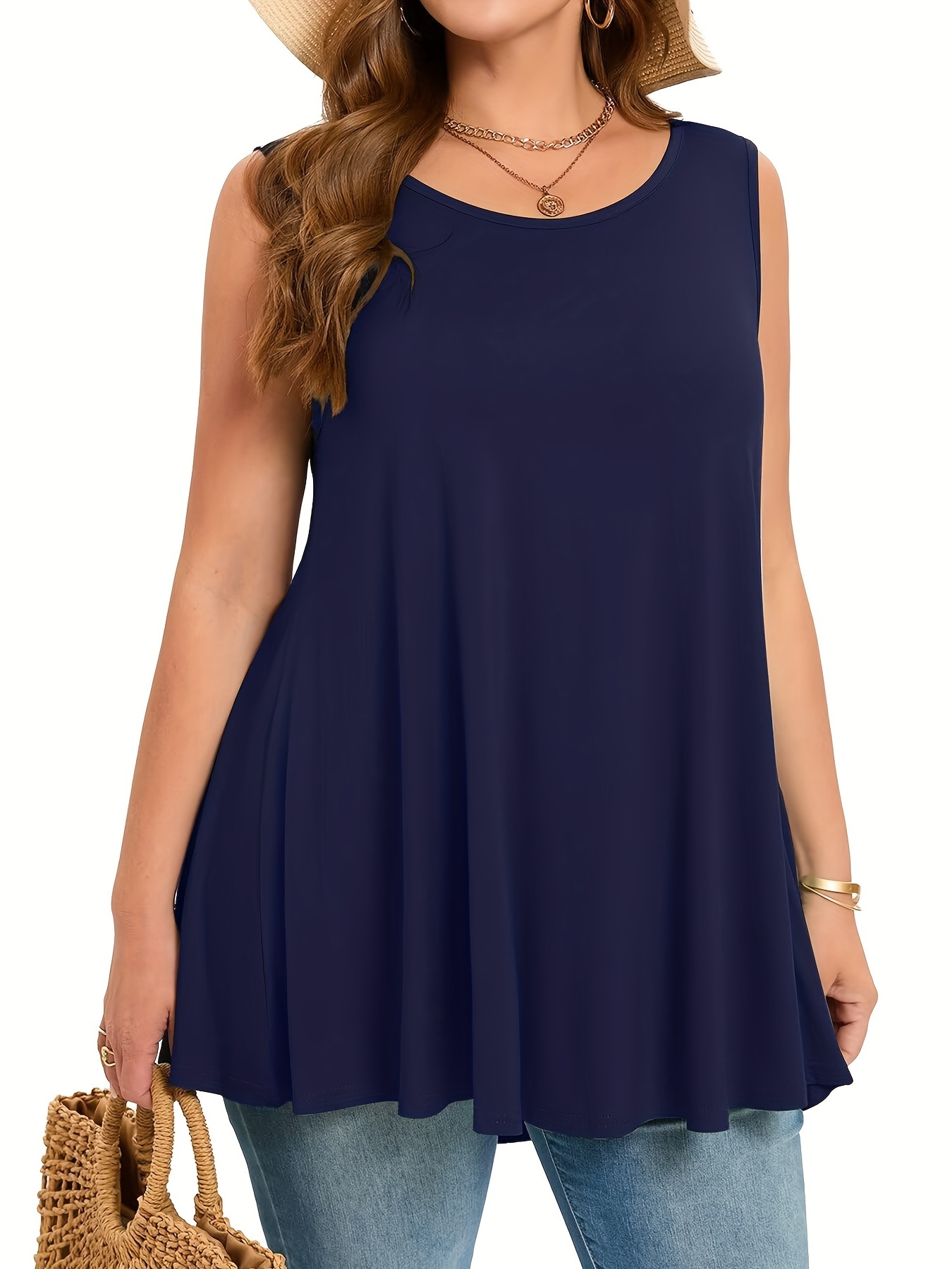 Halter Neck Top - Camiseta sin mangas lisa y sencilla