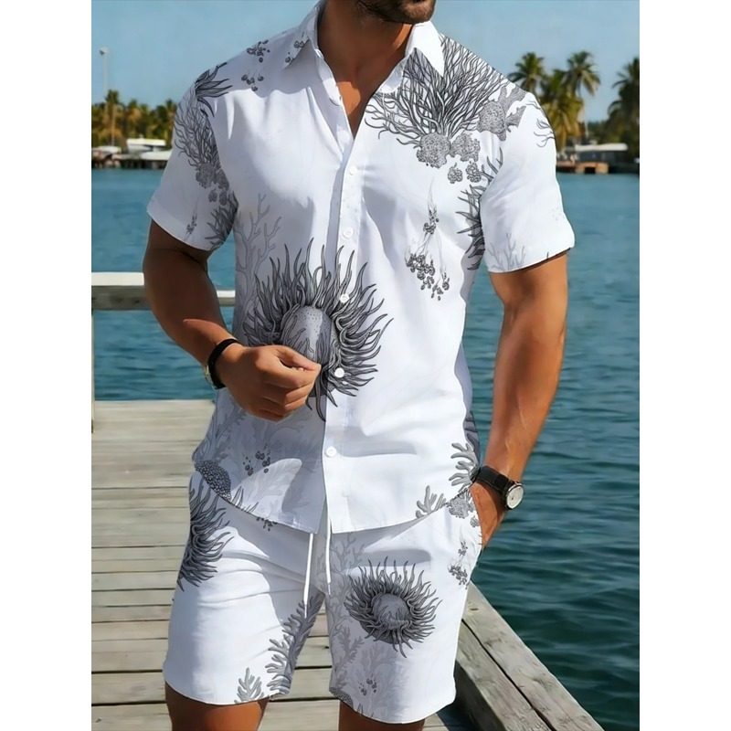 Beach Shirt Hawaiian - Conjunto de Camisa y Pantalones Cortos