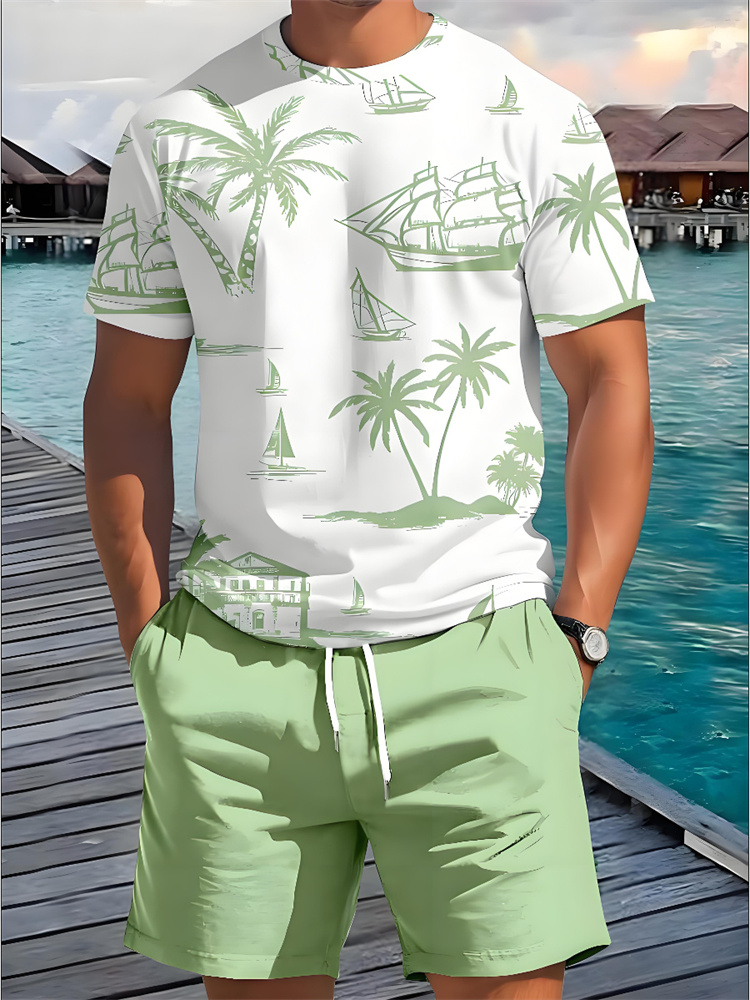 Beach Shirt Hawaiian - Conjunto de Pantalones Cortos y Camiseta