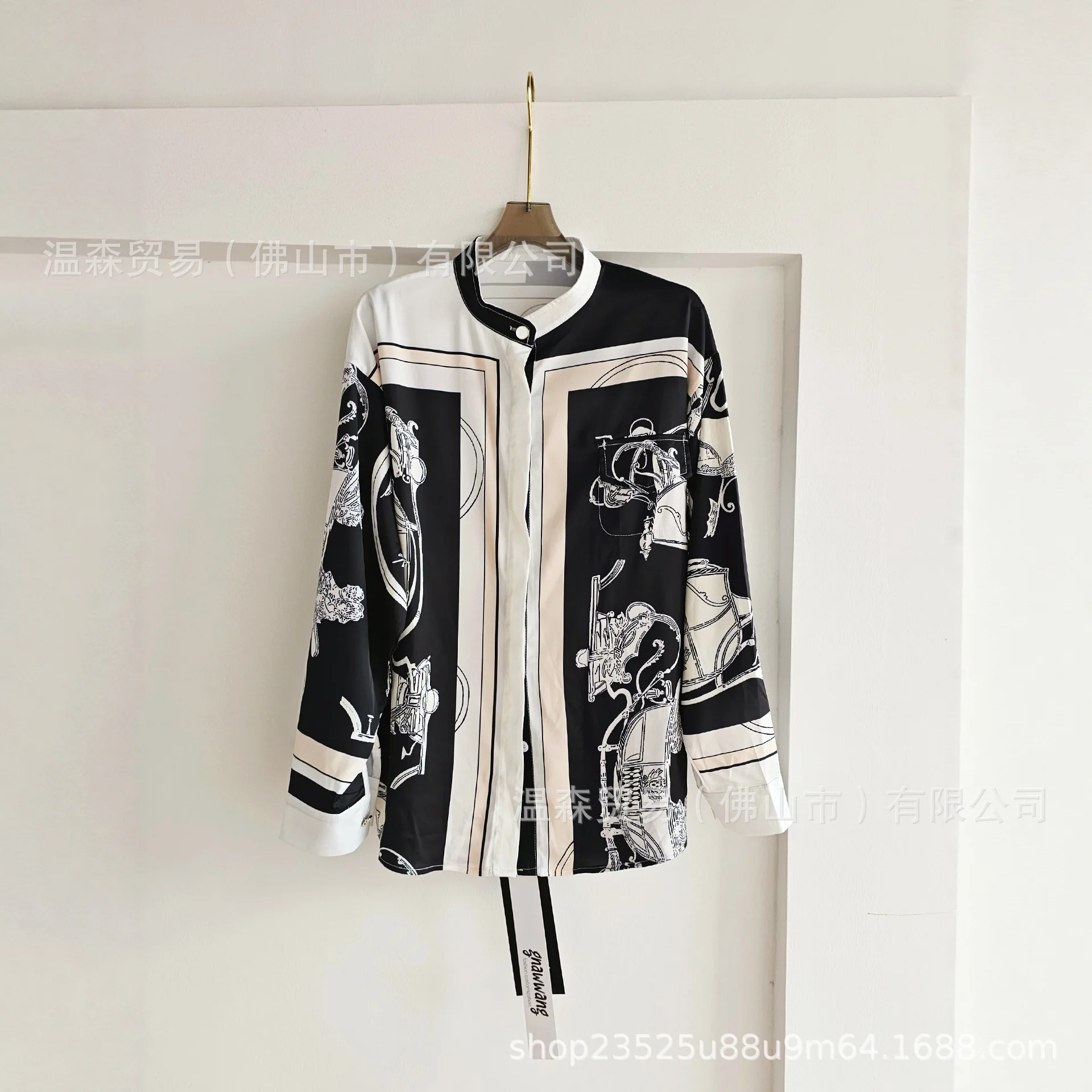 Vintage Summer Clothing Brand - Camisa de manga larga con cuello