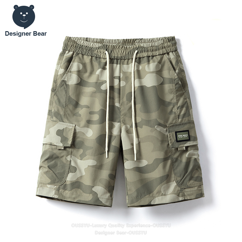 Summer Clothing Work - Pantalones Cortos Cargo de Camuflaje para
