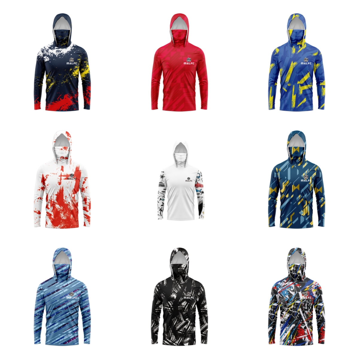 Rash Guard Long Sleeve - MALFC Camisa de pesca con capucha