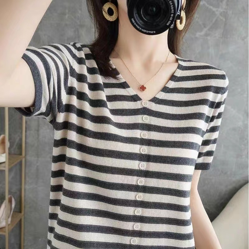 Summer Clothing Label - Camiseta de manga corta de seda
