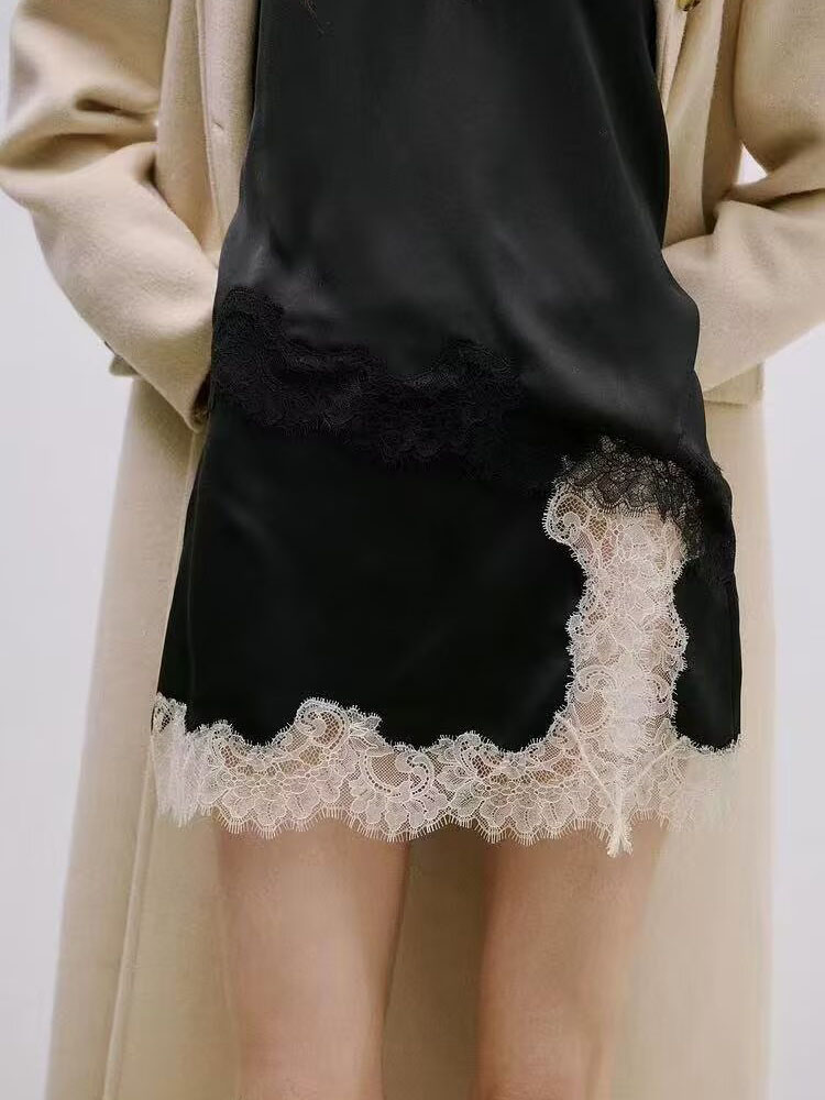 Summer Evenings Clothing - Elegante Falda Recta de Satén con
