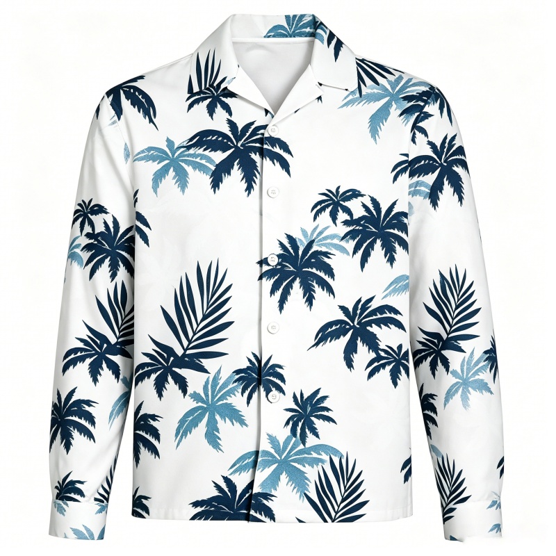 Beach Shirt Hawaiian - Camisas Hawaianas de Manga Larga para