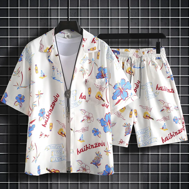 Beach Shirt Hawaiian - Conjunto de 2 piezas con estampado