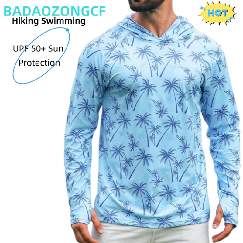 Rash Guard Long Sleeve - Camiseta con Capucha iCKER para Hombre,