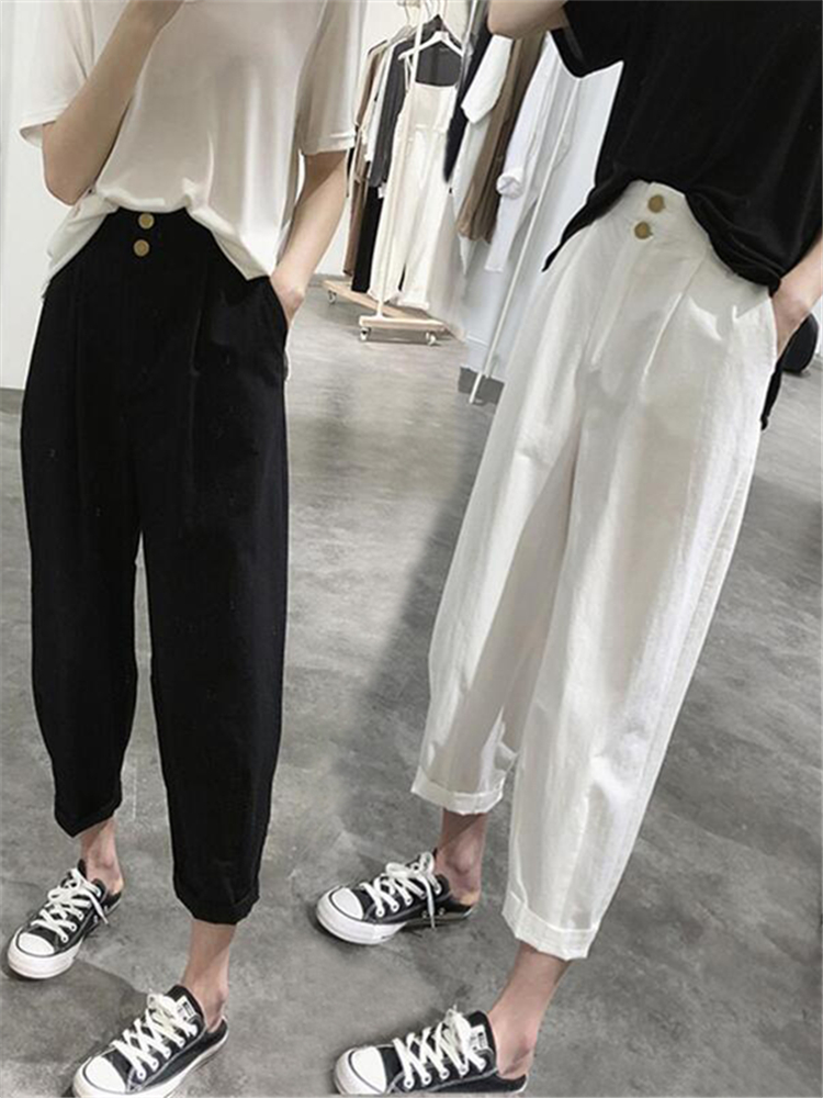 Summer Clothing Label - Pantalones Harlan Casuales de Cintura Alta