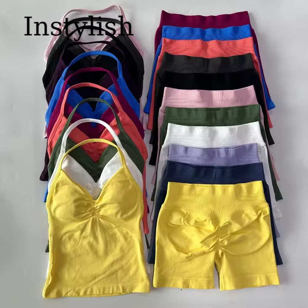 Halter Neck Top - Conjunto Deportivo de 2 Piezas para