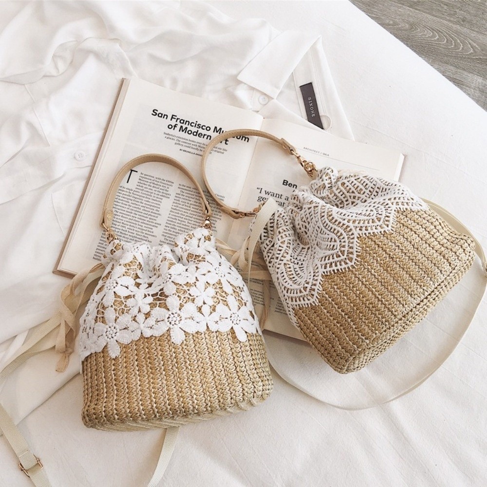 Beach Bag Straw - Bolso de Hombro de Paja con
