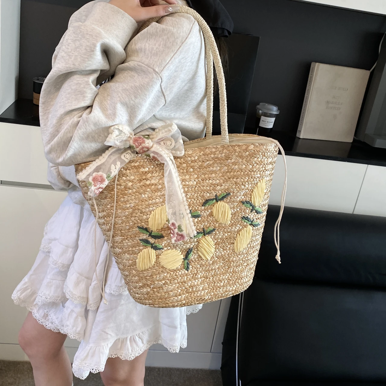 Bolso de hombro de playa de gr - Beach Bag Straw reseña y precio