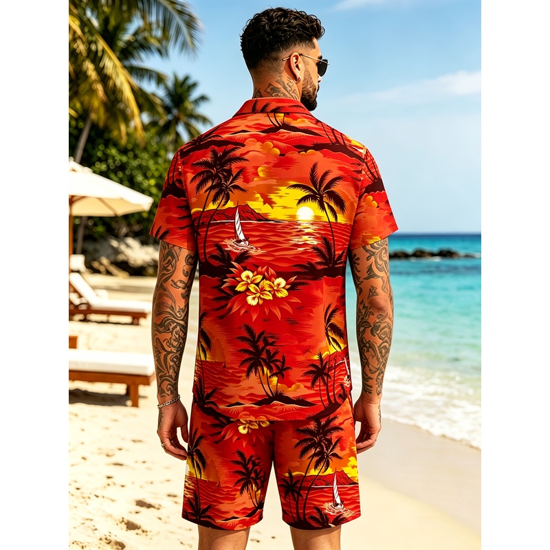 Conjunto de dos piezas de cami - Beach Shirt Hawaiian reseña y precio
