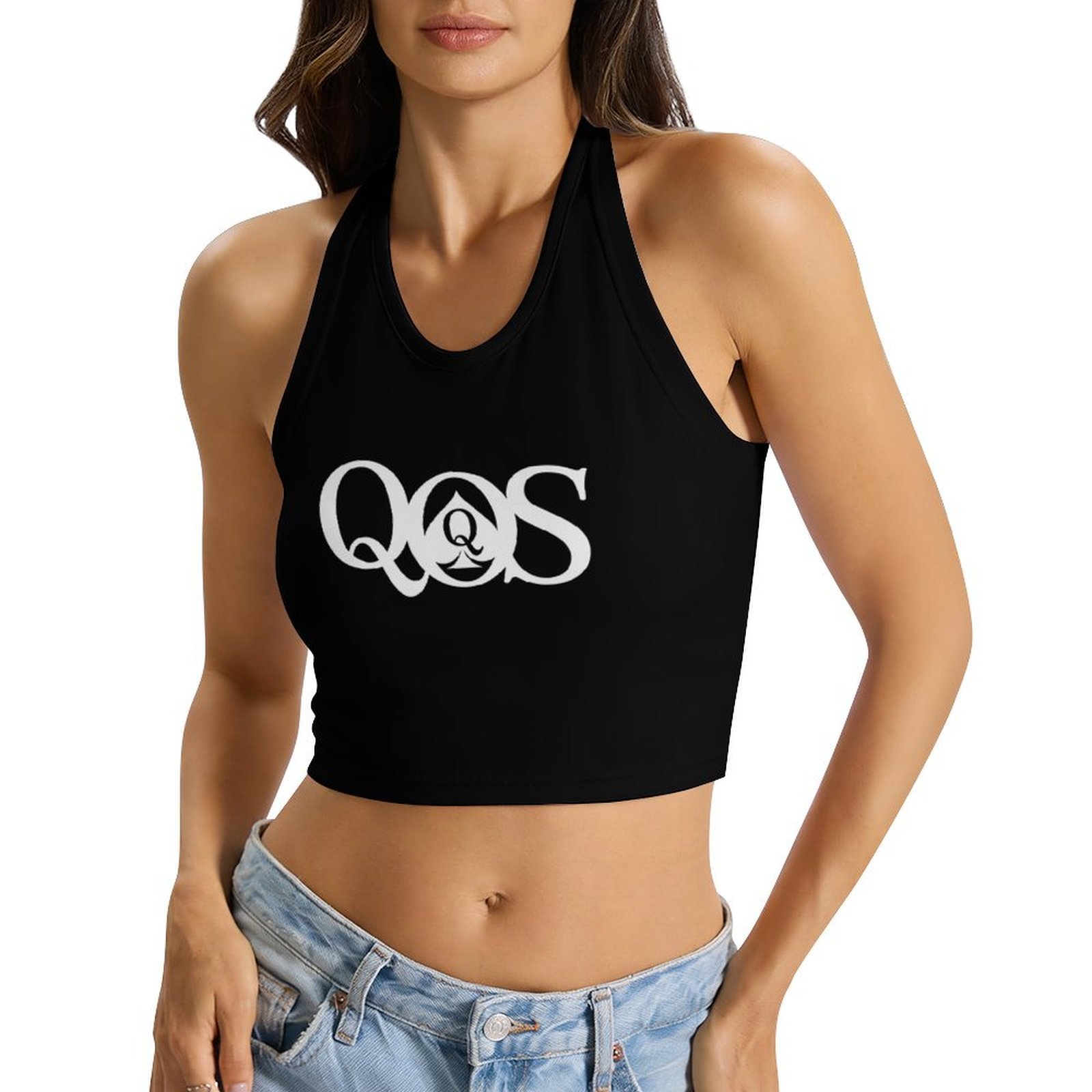 Tops halter con estampado QOS  - Halter Neck Top reseña y precio