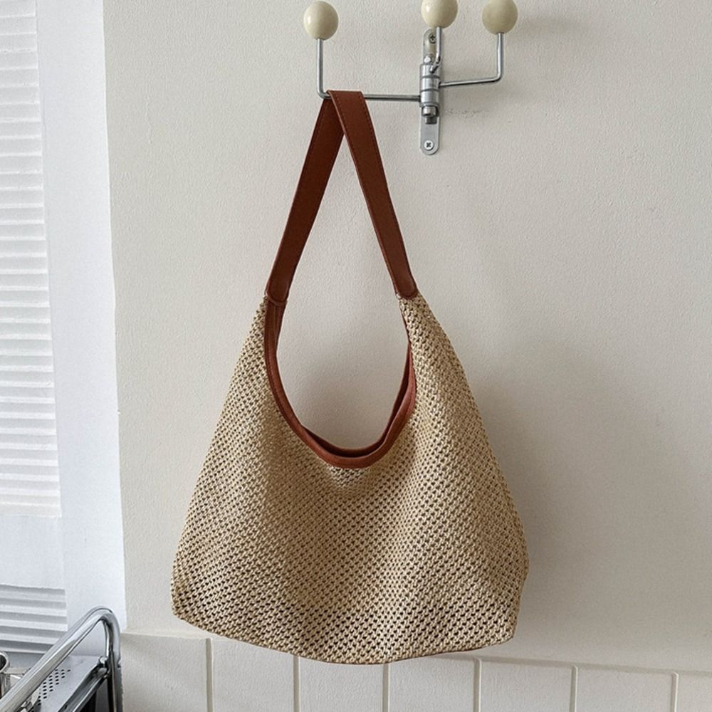 Bolso de paja tejido de color  - Beach Bag Straw reseña y precio