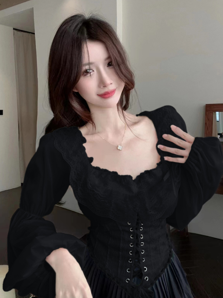 Blusa lisa para mujer, Tops co - Crop Blouse Linen reseña y precio