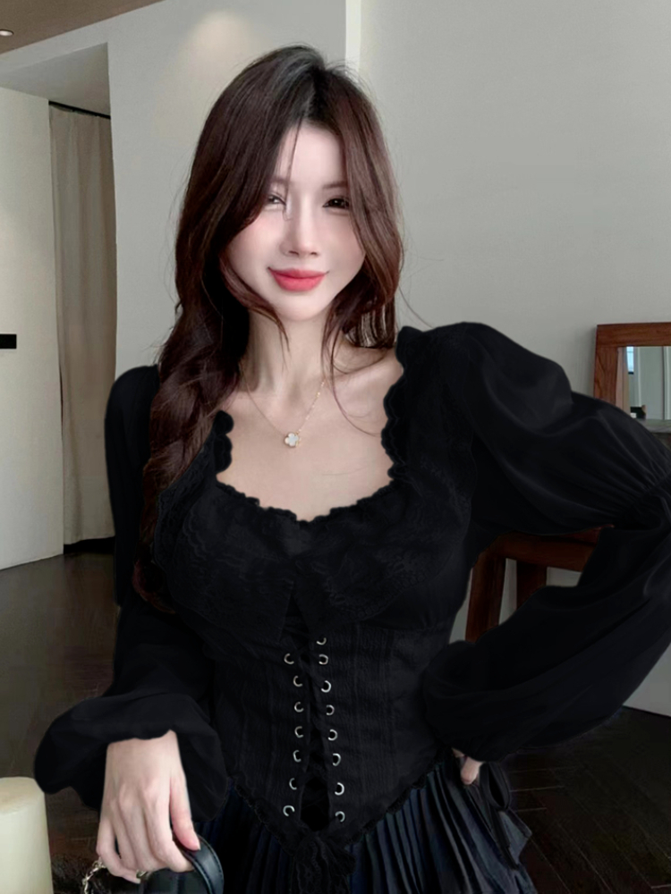 Blusa lisa para mujer, Tops co - Crop Blouse Linen reseña y precio
