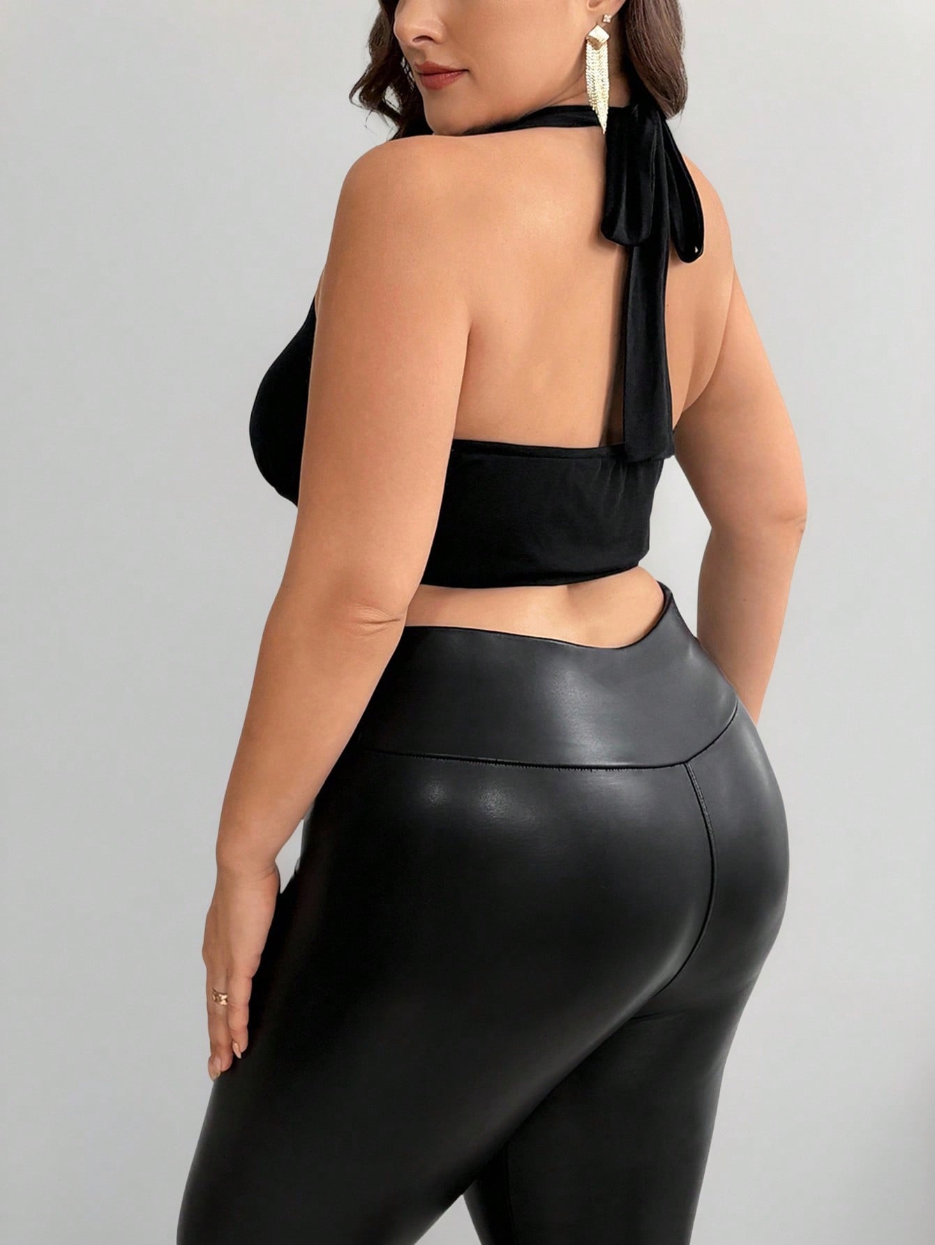 Chaleco de talla grande con cu - Halter Neck Top reseña y precio