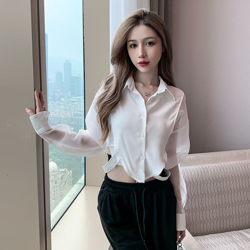 Camisas Retro Chic para mujer, - Crop Blouse Linen reseña y precio