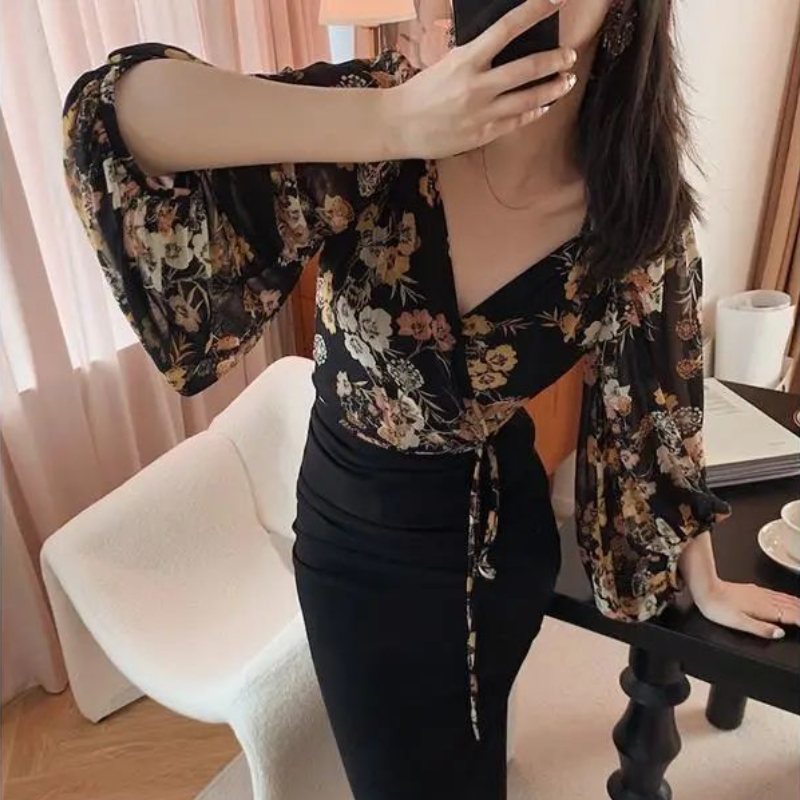Blusas florales Vintage de est - Crop Blouse Linen reseña y precio