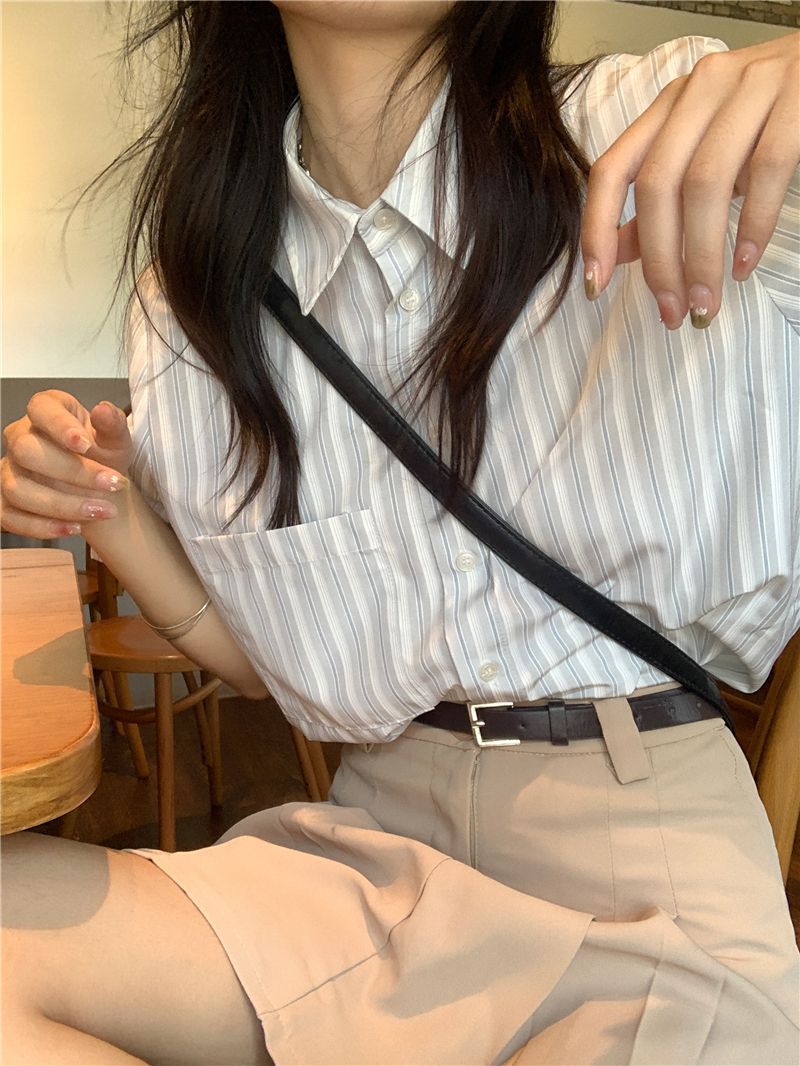Camisas de mujer de mezcla de  - Crop Blouse Linen reseña y precio