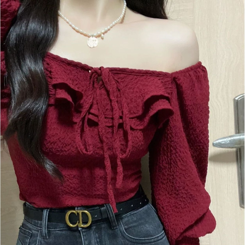 Blusas rojas con cordones info - Crop Blouse Linen reseña y precio