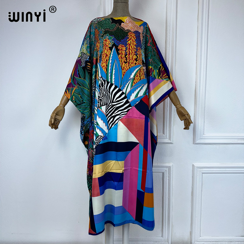 WINYI-caftán estampado de alta - Summer Evenings Clothing reseña y precio
