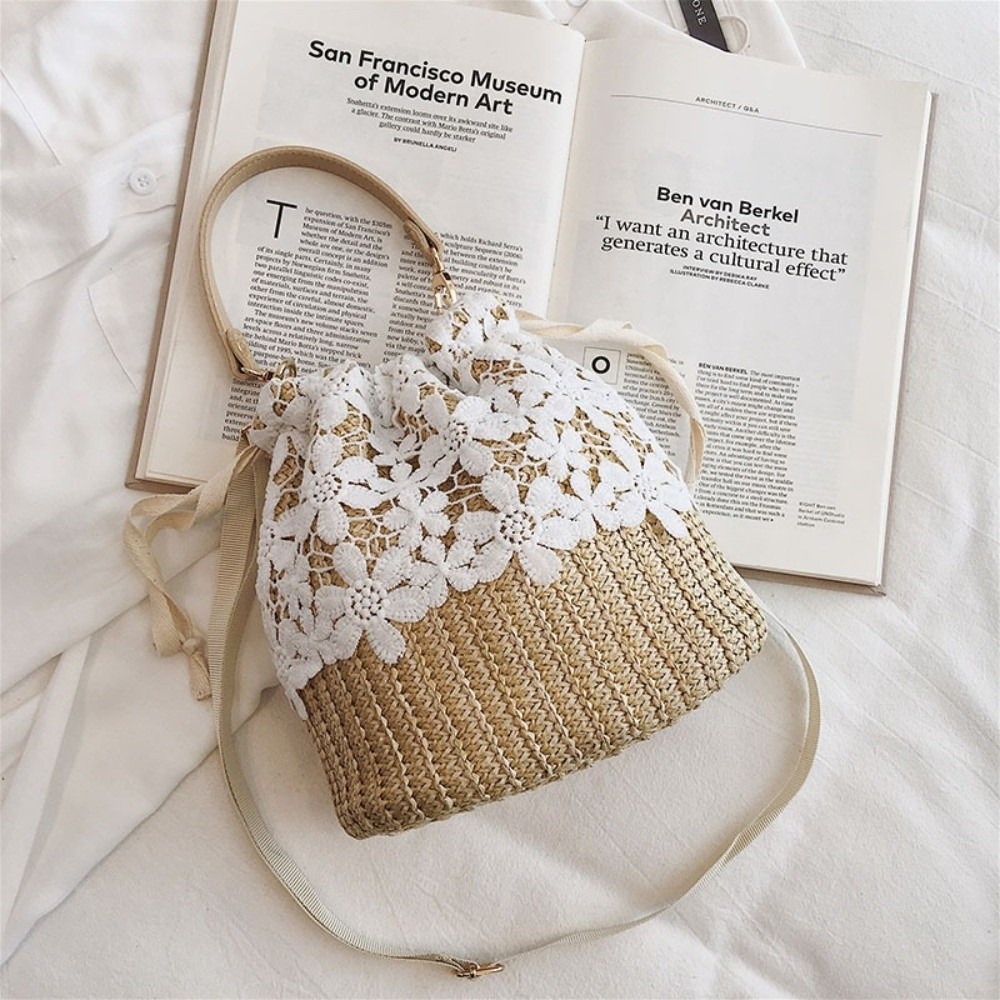 Bolso de Hombro de Paja con En - Beach Bag Straw reseña y precio