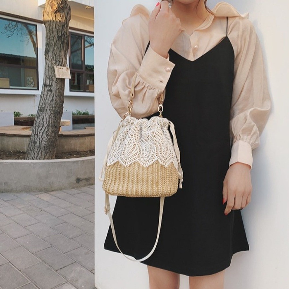 Bolso de Hombro de Paja con En - Beach Bag Straw reseña y precio