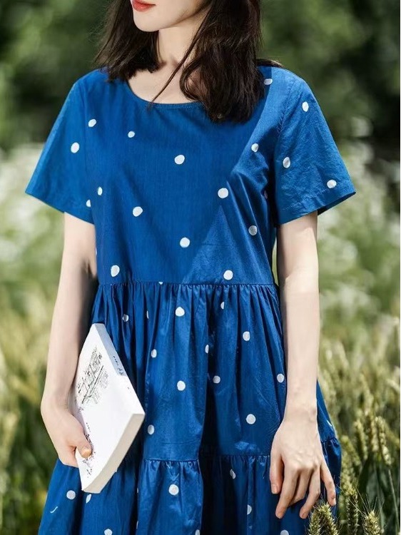 Vestido Azul de Algodón Puro c - Summer Clothing Label reseña y precio